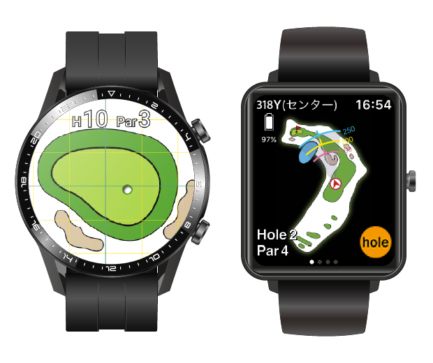 The Golf Memoウォッチ操作画面