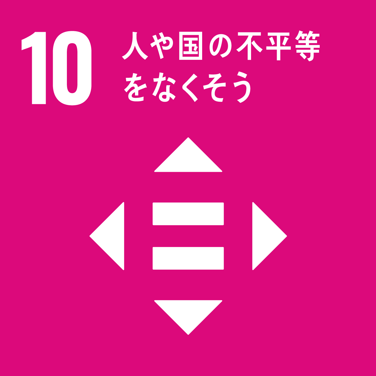 SDGs目標：10「人や国の不平等をなくそう」